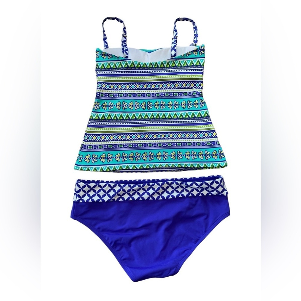 NEW, Bleu Rod Beattie, Printed Tankini Set, Size 6, Blue, White, Turquoise 🌴 - Picture 8 of 11
